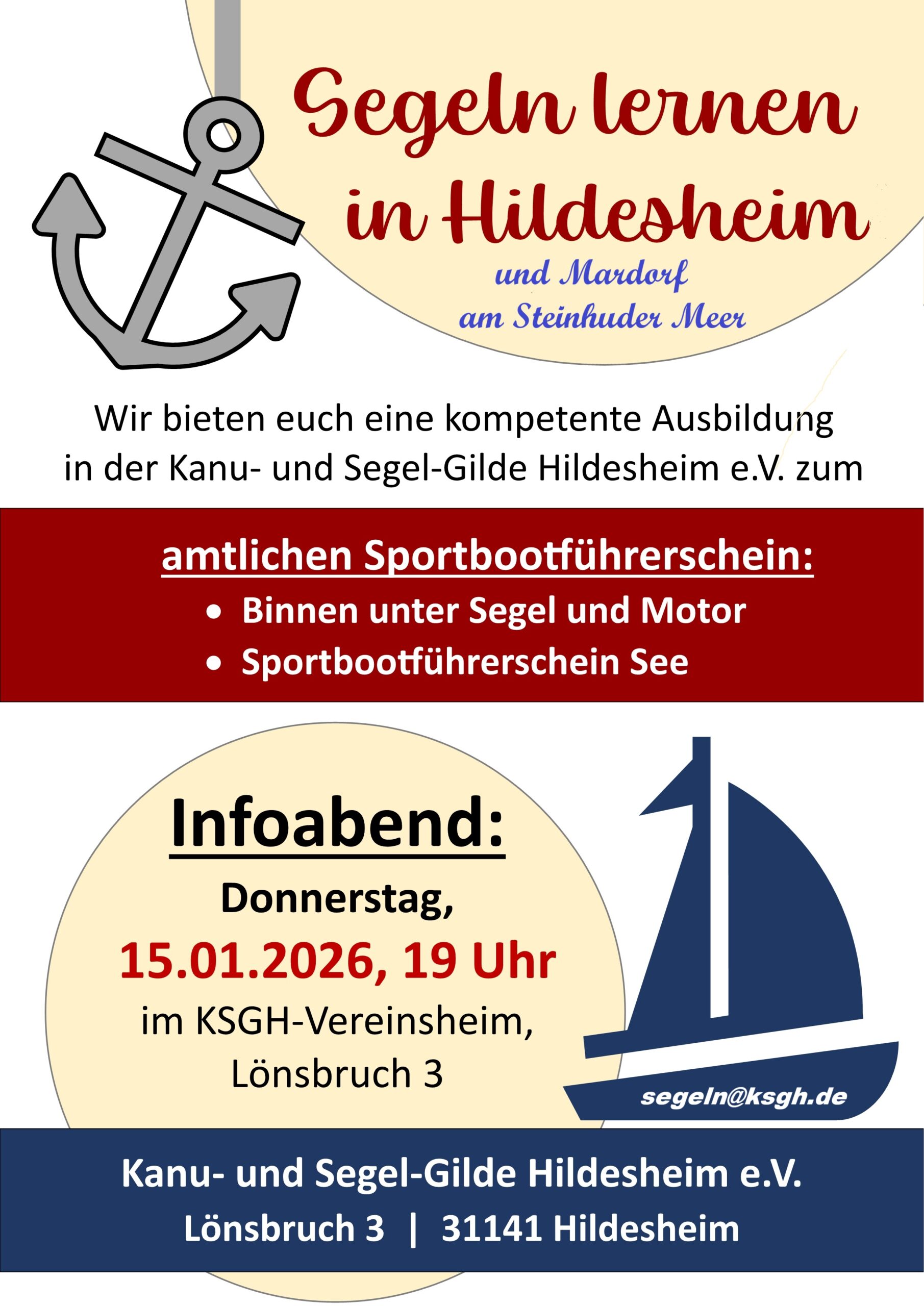 Flyer Segel-Ausbildung